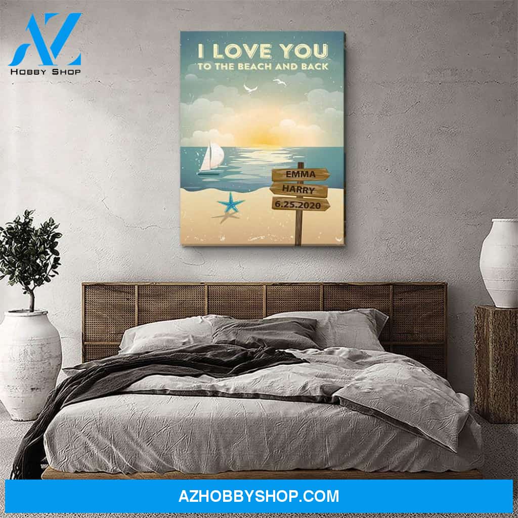 To The Beach And Back - Personalized Custom Name Canvas