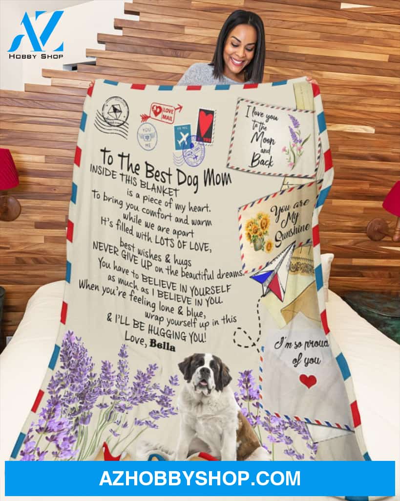To The Best Dog Mom Inside This Blanket - St Bernard To The Best Dog Mom Gift For St Bernard Dog Lovers Birthday Gift Home Decor Bedding Couch Sofa Soft