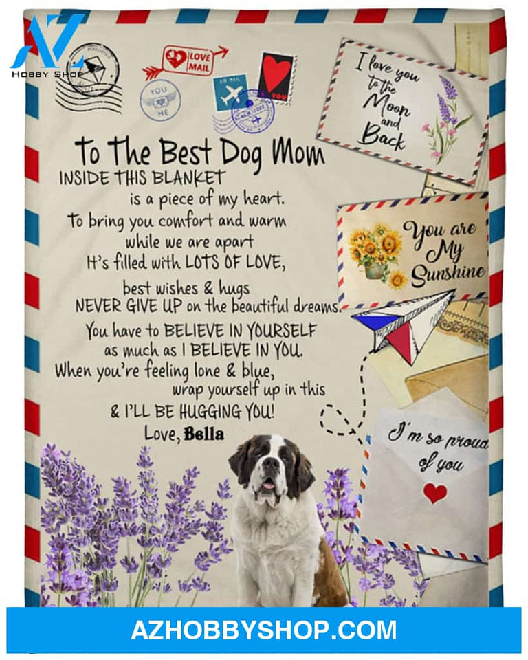 To The Best Dog Mom Inside This Blanket - St Bernard To The Best Dog Mom Gift For St Bernard Dog Lovers Birthday Gift Home Decor Bedding Couch Sofa Soft