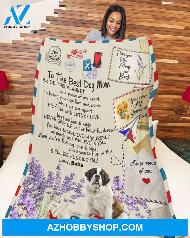 To The Best Dog Mom Inside This Blanket - St Bernard To The Best Dog Mom Gift For St Bernard Dog Lovers Birthday Gift Home Decor Bedding Couch Sofa Soft