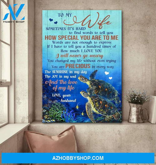 To wife - Sea turtle couple - The love of my life - Couple Portrait Canvas Prints, Wall Art