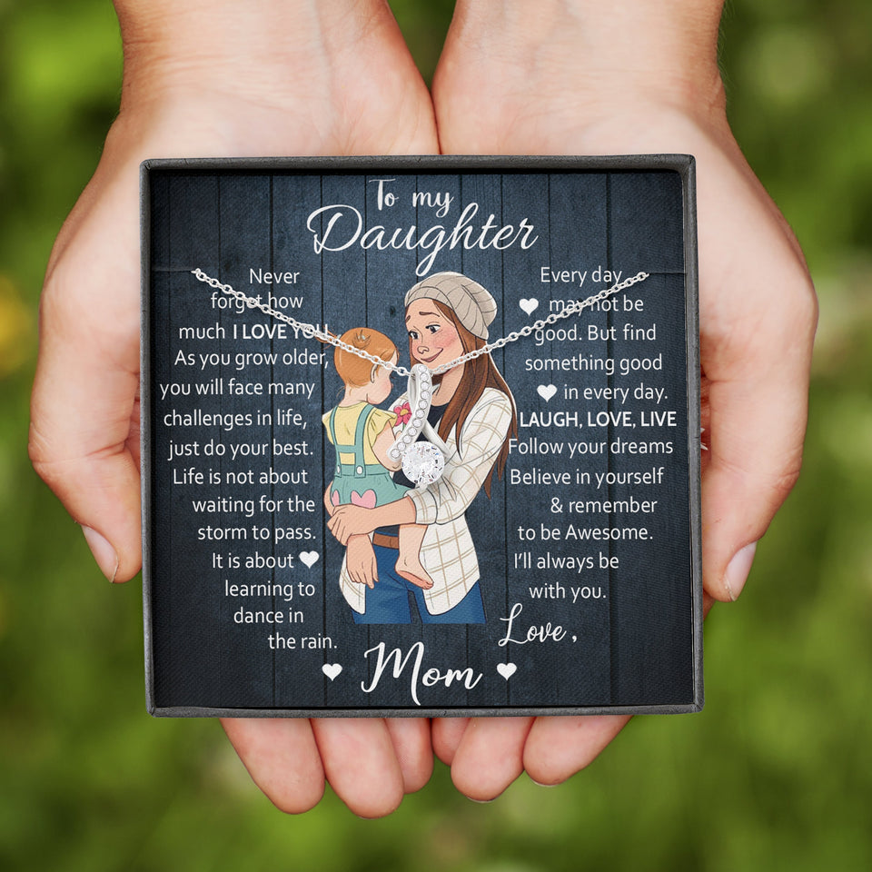Daughter Gift from Mom | Laugh Love Live | Alluring Beauty Necklace