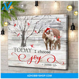 Today I Choose Joy Cow Wall Matte Canvas Christmas Wall Art