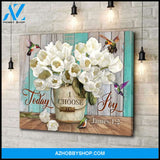 Today I Choose Joy Hummingbird Wall Art Canvas