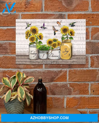 Today I Choose Joy Sunflower Canvas Wall Art, Wall Decor Visual Art Unique Gifts