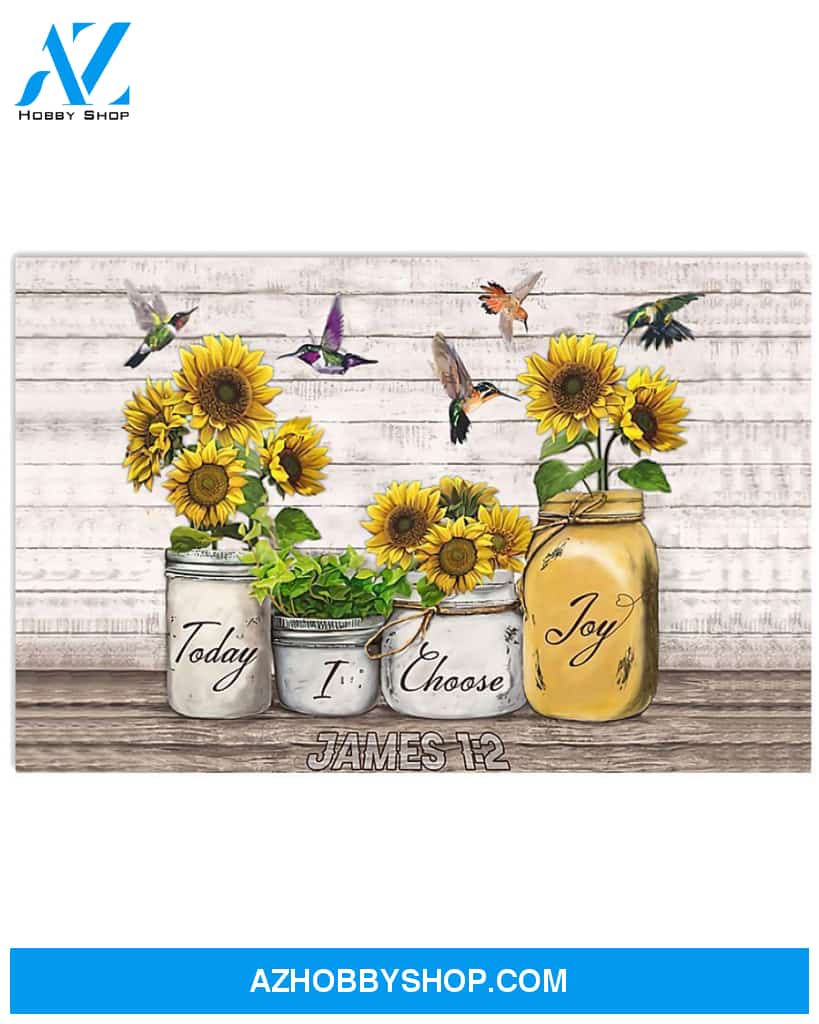 Today I Choose Joy Sunflower Canvas Wall Art, Wall Decor Visual Art Unique Gifts