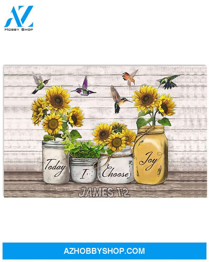 Today I Choose Joy Sunflower Canvas Wall Art, Wall Decor Visual Art Unique Gifts