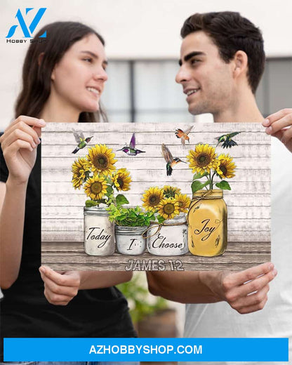 Today I Choose Joy Sunflower Canvas Wall Art, Wall Decor Visual Art Unique Gifts