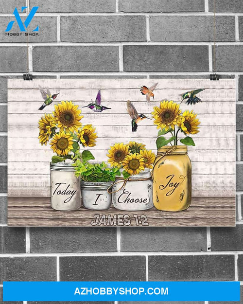Today I Choose Joy Sunflower Canvas Wall Art, Wall Decor Visual Art Unique Gifts