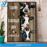 Today I Choose Joy With Cows Canvas And Poster, Wall Decor Visual Art