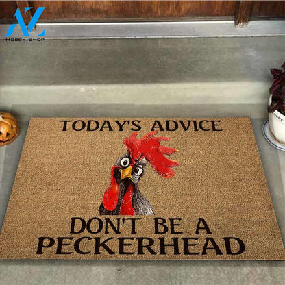 Today's Advice - Chicken Coir Pattern Print Doormat
