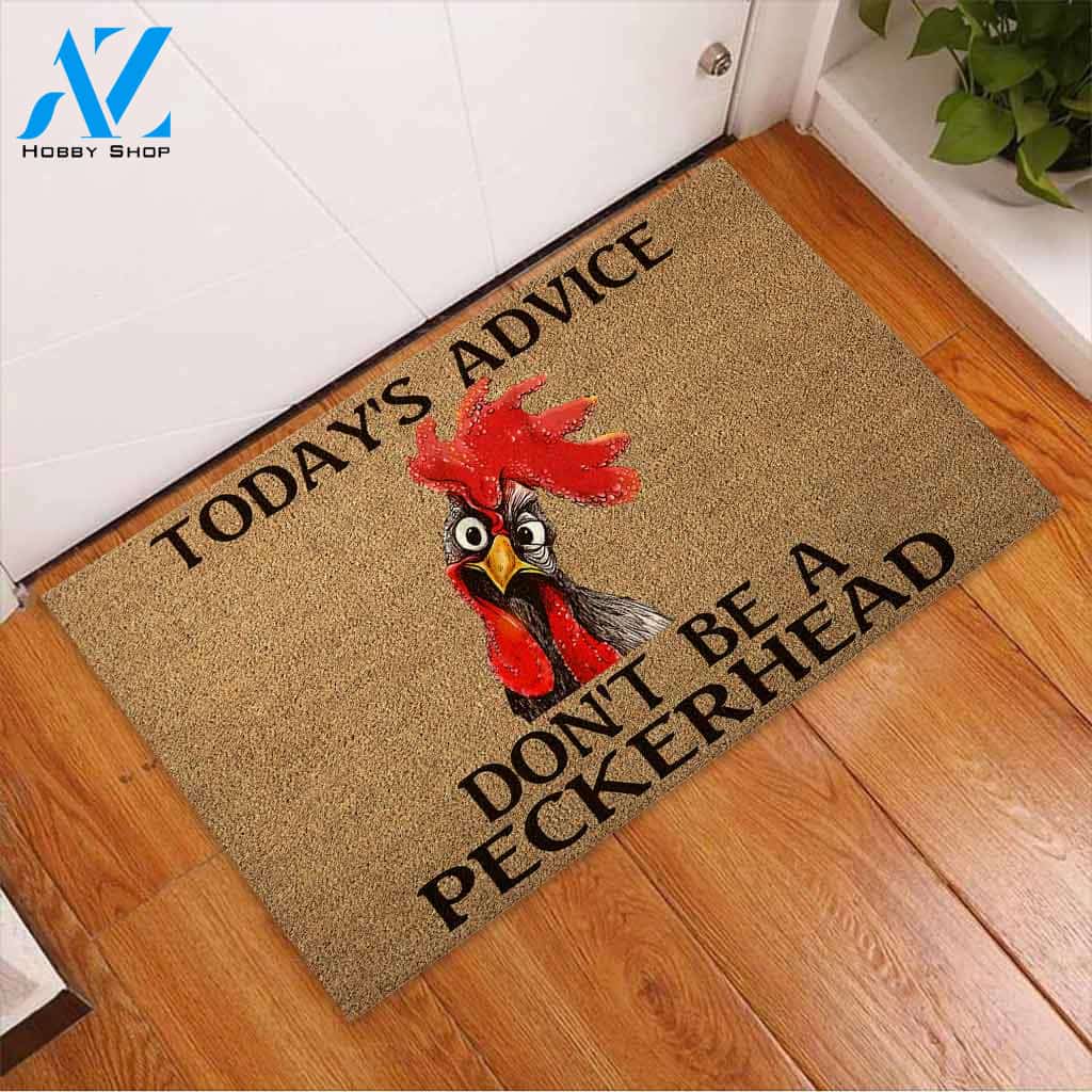 Today's Advice - Chicken Coir Pattern Print Doormat