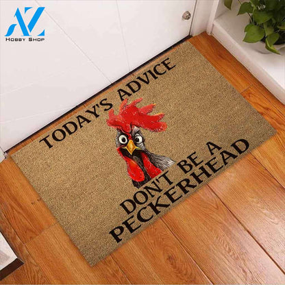Today's Advice - Chicken Coir Pattern Print Doormat