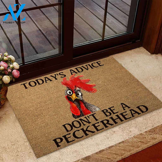 Today's Advice - Chicken Coir Pattern Print Doormat