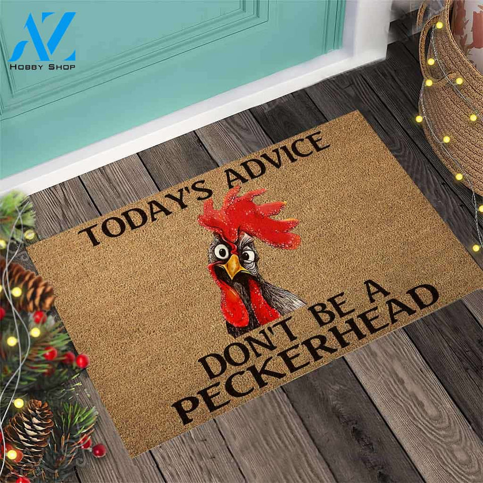 Today's Advice - Chicken Coir Pattern Print Doormat