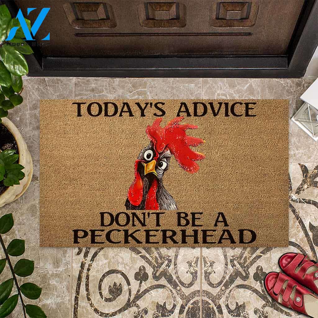 Today's Advice - Chicken Coir Pattern Print Doormat