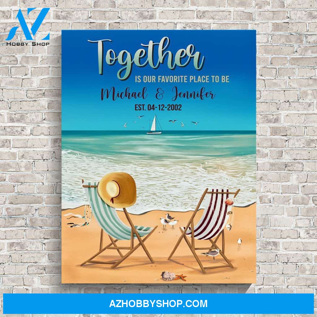 Together Beach Color Names Premium Canvas