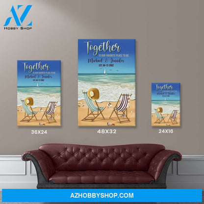 Together Beach Color Names Premium Canvas