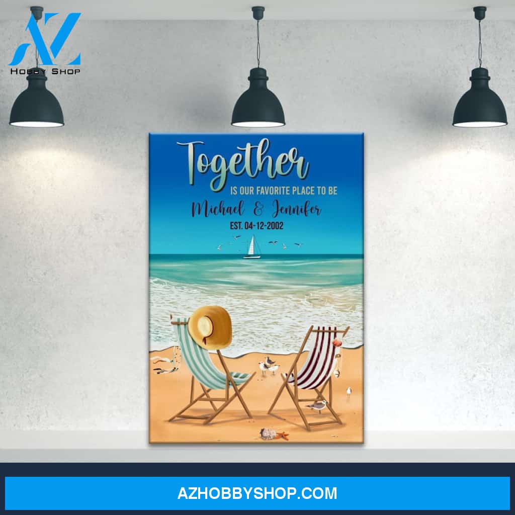 Together Beach Color Names Premium Canvas