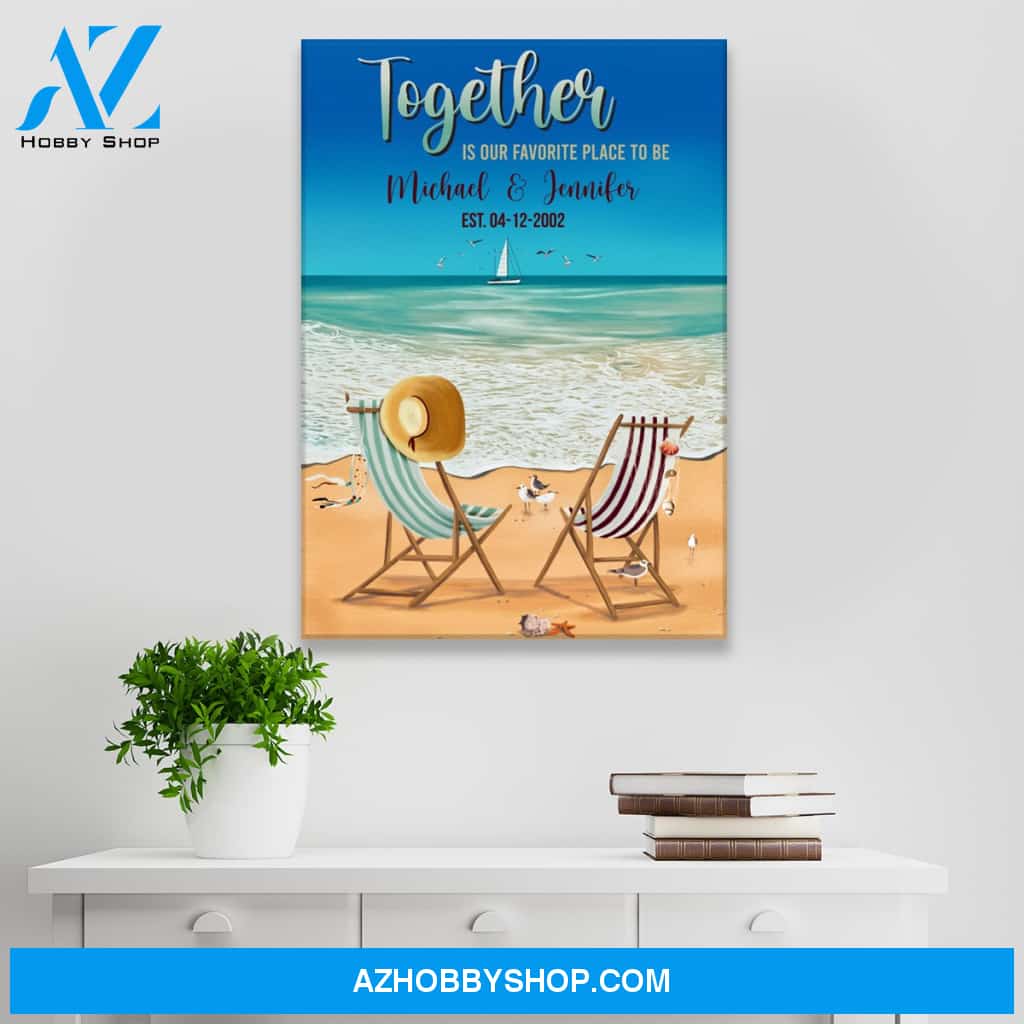 Together Beach Color Names Premium Canvas