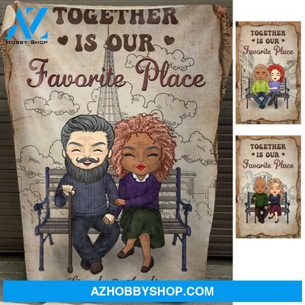 Together Is Our Favorite Place - Personalized Blanket - Gift For Couple