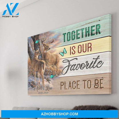 Personalized Cavnas, Together Is Our Favorite Place To Be Canvas Wall Art Best Gift For Wife And Husband