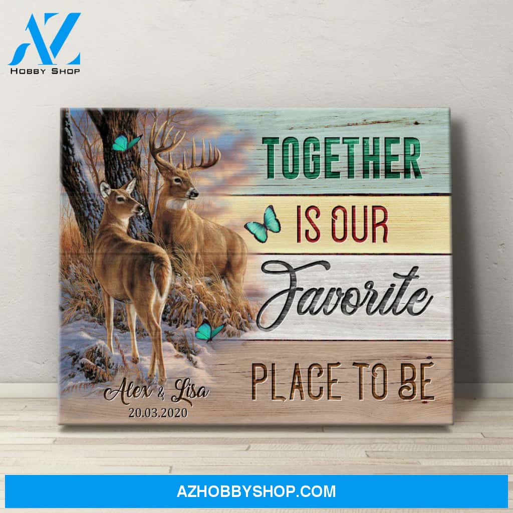 Personalized Cavnas, Together Is Our Favorite Place To Be Canvas Wall Art Best Gift For Wife And Husband