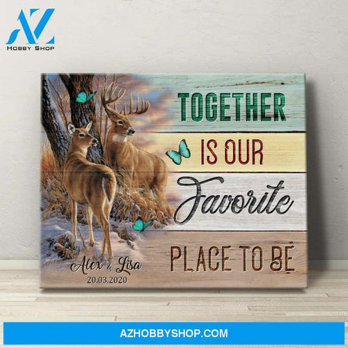 Personalized Cavnas, Together Is Our Favorite Place To Be Canvas Wall Art Best Gift For Wife And Husband