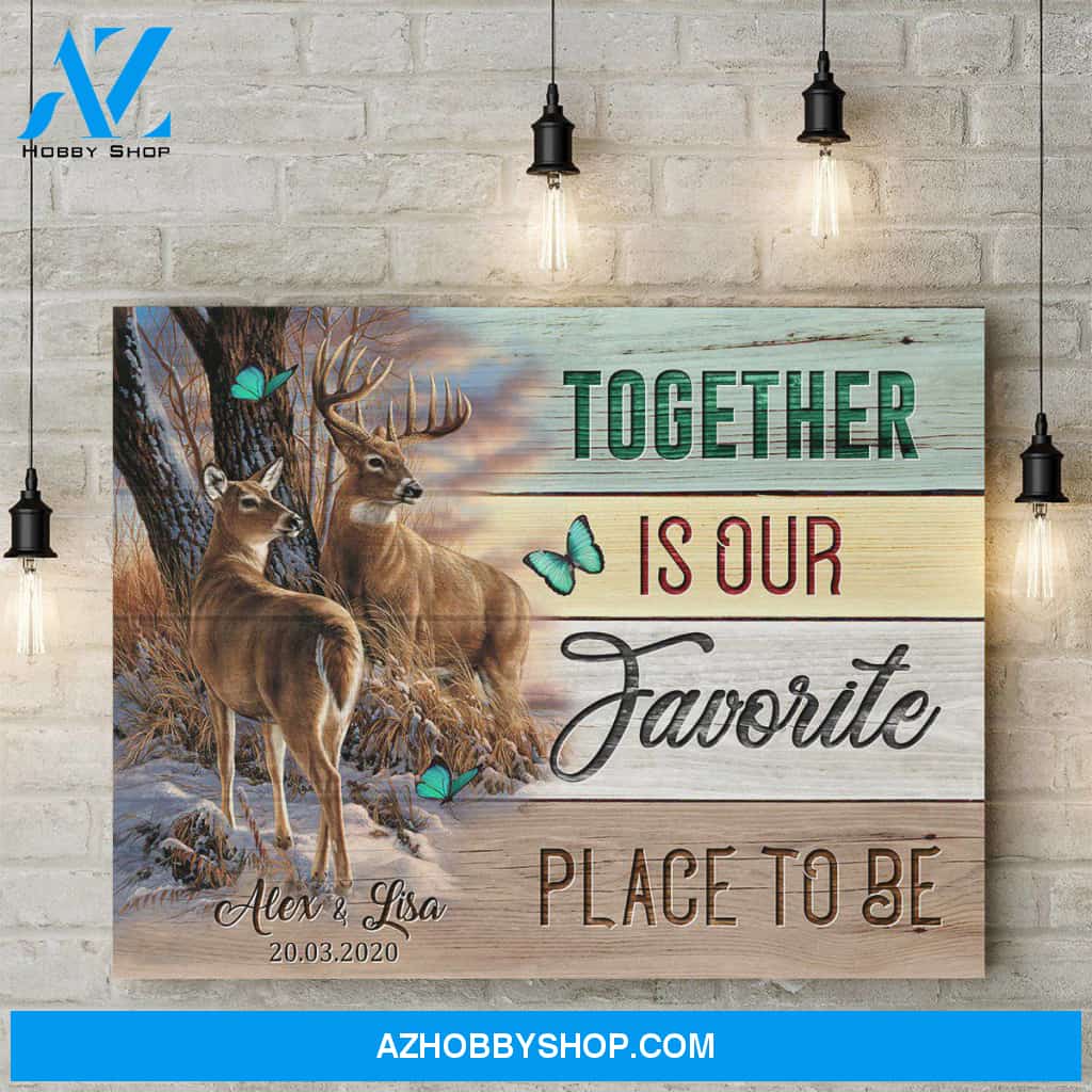 Personalized Cavnas, Together Is Our Favorite Place To Be Canvas Wall Art Best Gift For Wife And Husband