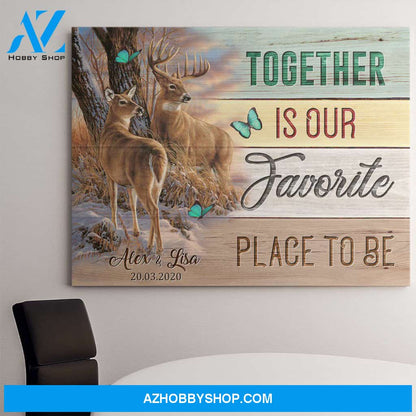 Personalized Cavnas, Together Is Our Favorite Place To Be Canvas Wall Art Best Gift For Wife And Husband