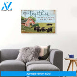 Together We Build The Life We Loved Black Cow On Farm Canvas - Wall Decor Visual Art