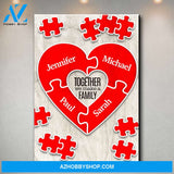 Together We Make A Family Puzzle Premium Canvas