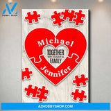 Together We Make A Family Puzzle Premium Canvas