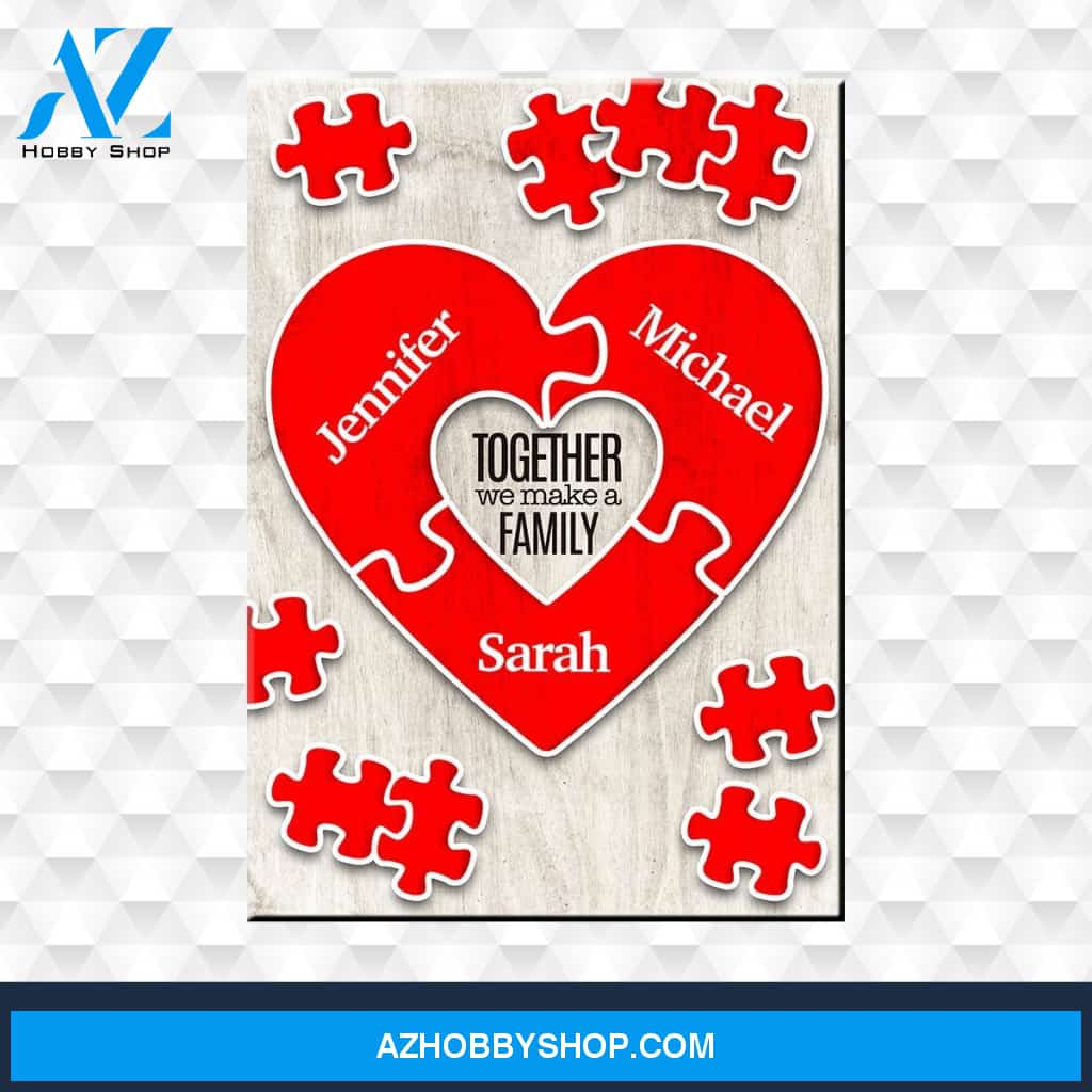 Together We Make A Family Puzzle Premium Canvas