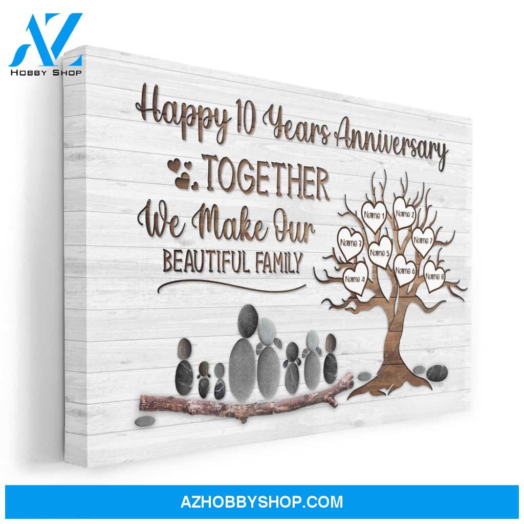 Together We Make Our Beautiful Family - Personalized Poster/Canvas - Anniversary Gift For Couple - Pebble