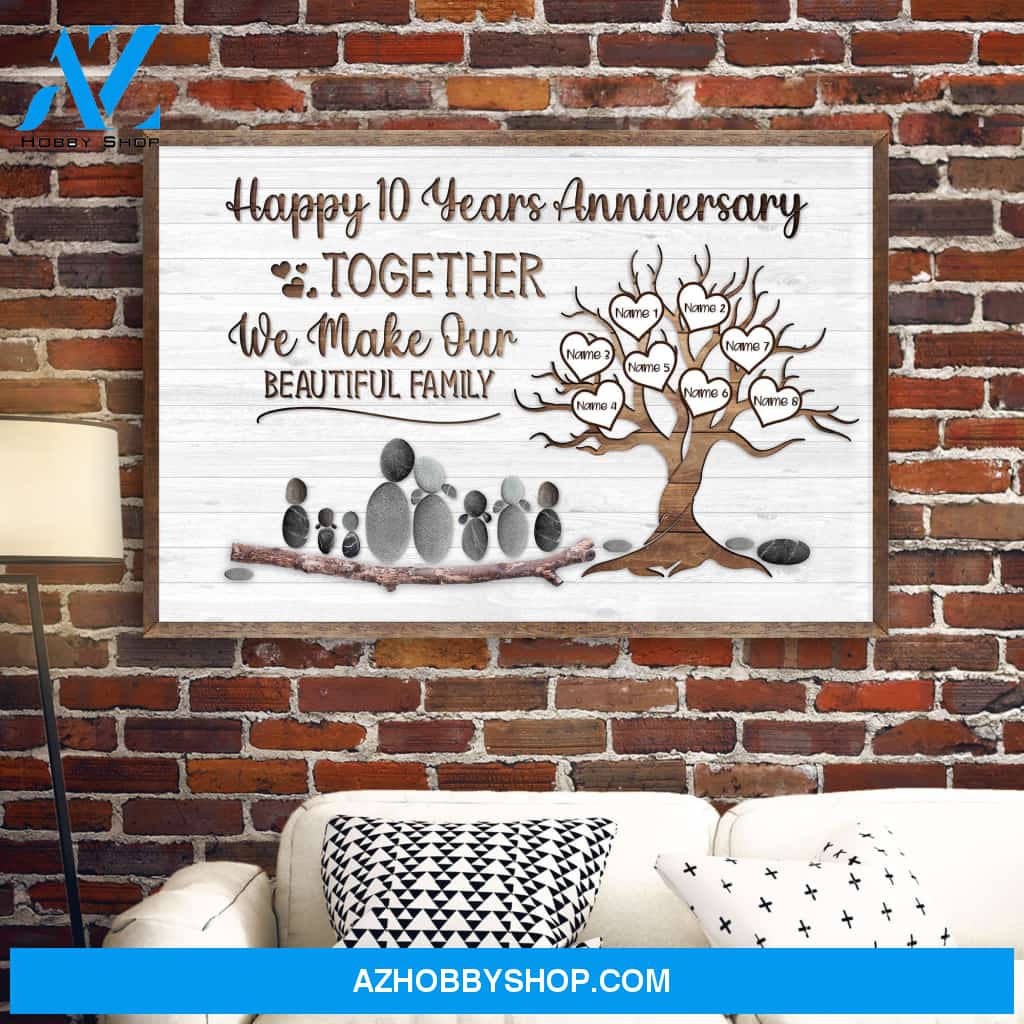 Together We Make Our Beautiful Family - Personalized Poster/Canvas - Anniversary Gift For Couple - Pebble