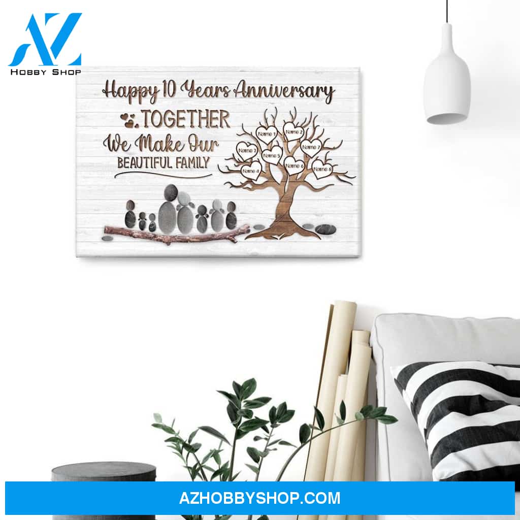 Together We Make Our Beautiful Family - Personalized Poster/Canvas - Anniversary Gift For Couple - Pebble