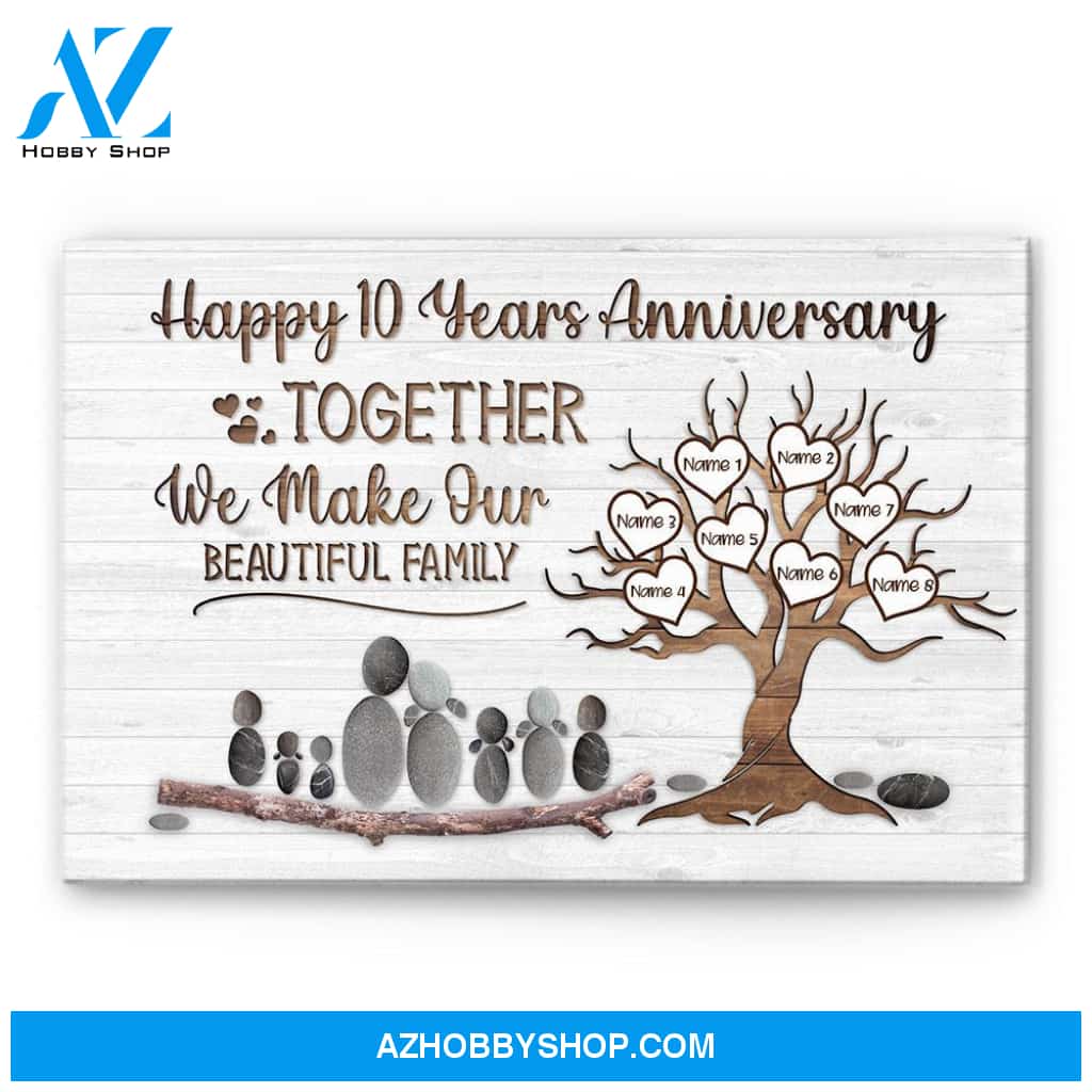 Together We Make Our Beautiful Family - Personalized Poster/Canvas - Anniversary Gift For Couple - Pebble