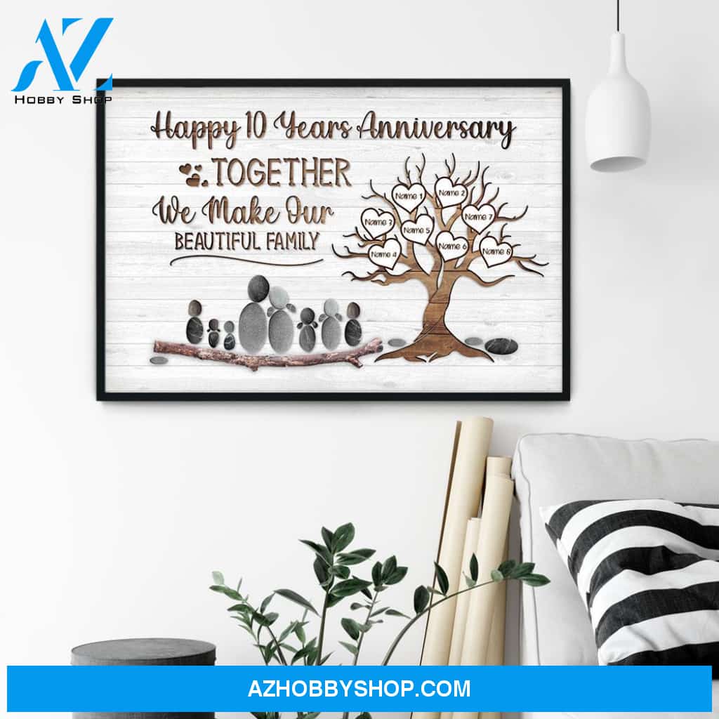 Together We Make Our Beautiful Family - Personalized Poster/Canvas - Anniversary Gift For Couple - Pebble