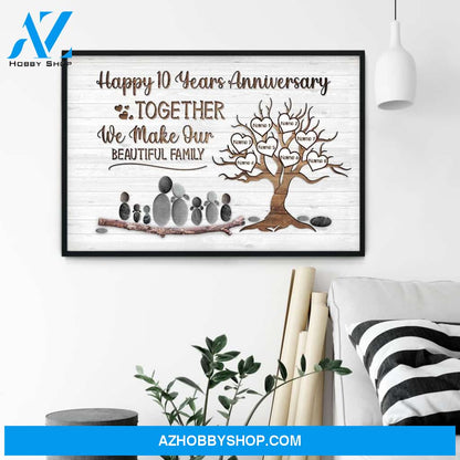 Together We Make Our Beautiful Family - Personalized Poster/Canvas - Anniversary Gift For Couple - Pebble