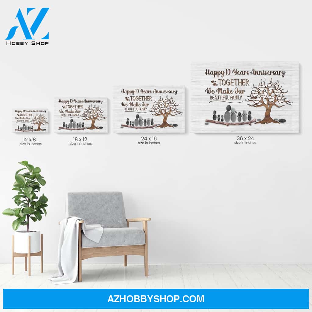 Together We Make Our Beautiful Family - Personalized Poster/Canvas - Anniversary Gift For Couple - Pebble