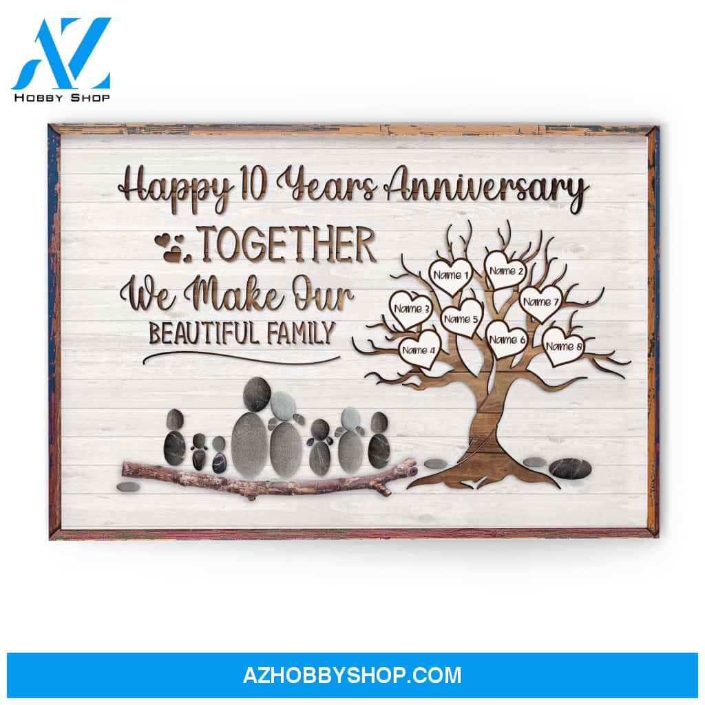 Together We Make Our Beautiful Family - Personalized Poster/Canvas - Anniversary Gift For Couple - Pebble