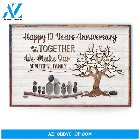 Together We Make Our Beautiful Family - Personalized Poster/Canvas - Anniversary Gift For Couple - Pebble