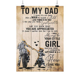 To My Dad I Will Always Be Your Little Girl Biker Canvas Wall Art, Wall Decor Visual Art Gift For Dad