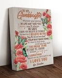 To My Granddaughter Wherever Your Journey In Life May Take You I Pray You Will Always Be Safe Butterfly Canvas Wall Art