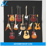 Too Many Guitars For You Fleece Blanket Gift For Guitar Lovers Home Decor Bedding Couch Sofa Soft And Comfy Cozy