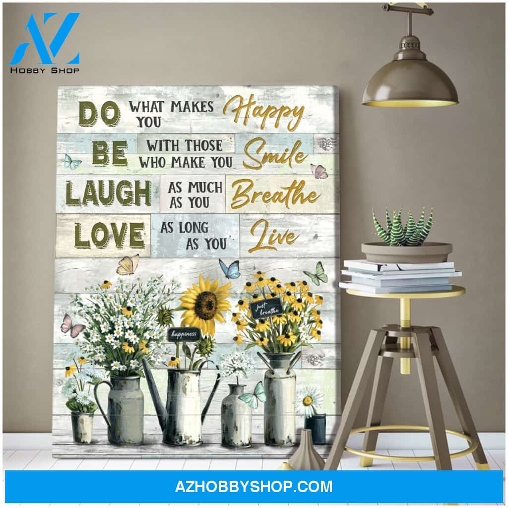 Eviral Store Top 10 Beautiful Canvases Do What Makes You Happy Butterfly And Sunflower Wall Art Decor – Butterfly Canvas Print Wall Art