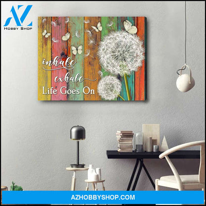 Eviral Store Top 10 Beautiful Dandelion And Butterfly Canvas Inhale Exhale Life Goes On Wall Art Decor – Butterfly Canvas Print Wall Art