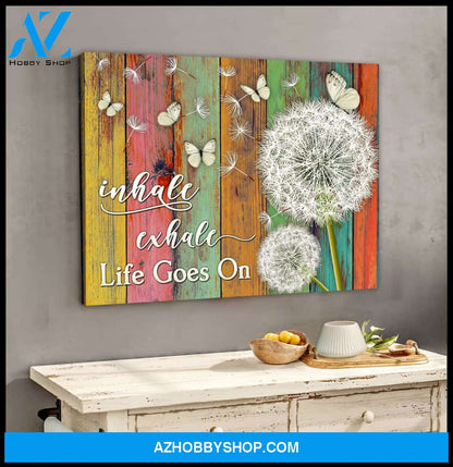 Eviral Store Top 10 Beautiful Dandelion And Butterfly Canvas Inhale Exhale Life Goes On Wall Art Decor – Butterfly Canvas Print Wall Art