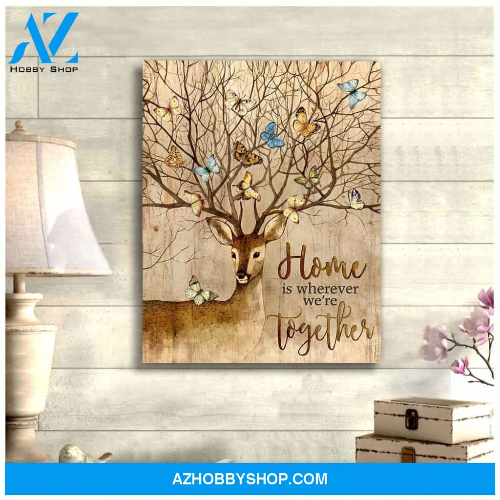 Eviral Store Top 10 Beautiful Deer And Butterfly Canvas Home Wall Art Decor – Butterfly Canvas Print Wall Art